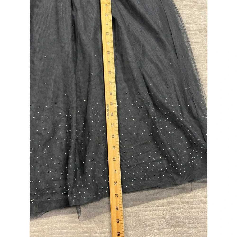 A New Day Skirt Womens XXL Black Tulle Midi Rhinestone Embellished Elastic Waist - Picture 4 of 8